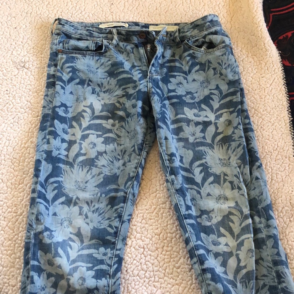 floral anthropologie jeans